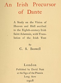 Cover of An Irish precursor of Dante — Te...