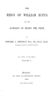 Cover of The Reign of William Rufus and t...