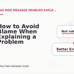 How to Avoid Blame When Explaining a Problem in Taxi Ride Message English