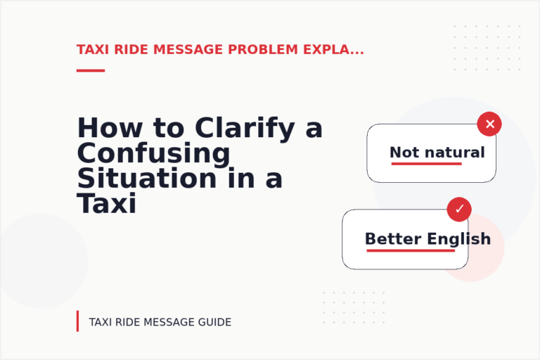 How to Clarify a Confusing Situation in a Taxi Ride Message How to Clarify a Confusing Situation in a Taxi Ride Message
