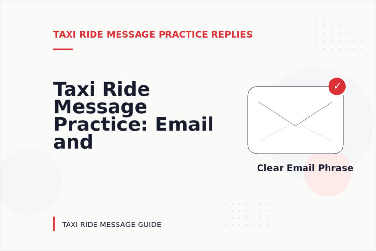 Taxi Ride Message Practice: Email and Message Examples